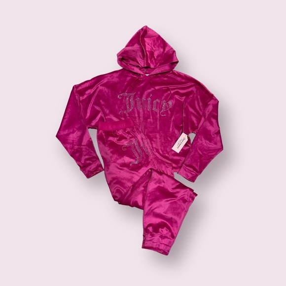 NWOT Juicy Couture Velour 2PC Pajama Set, Sweet Sangria - Picture 5 of 9